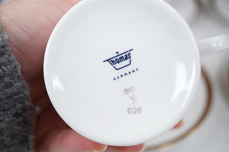 A 1960's-70's Thomas gilt decorated coffee set and tea cups.